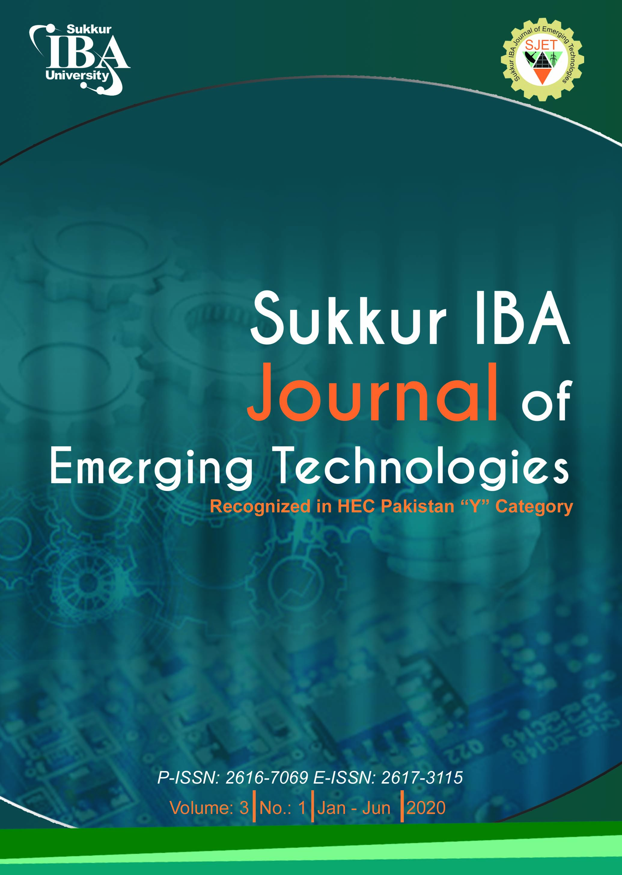 					View Vol. 3 No. 1 (2020): Sukkur IBA Journal of Emerging Technologies (SJET)
				
